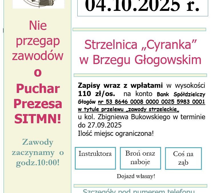 Zawody strzeleckie 4.10.2025r.