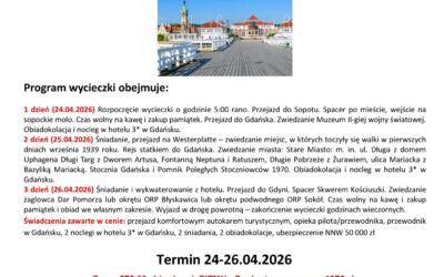 Wycieczka do Trójmiasta 24–26.04.2026
