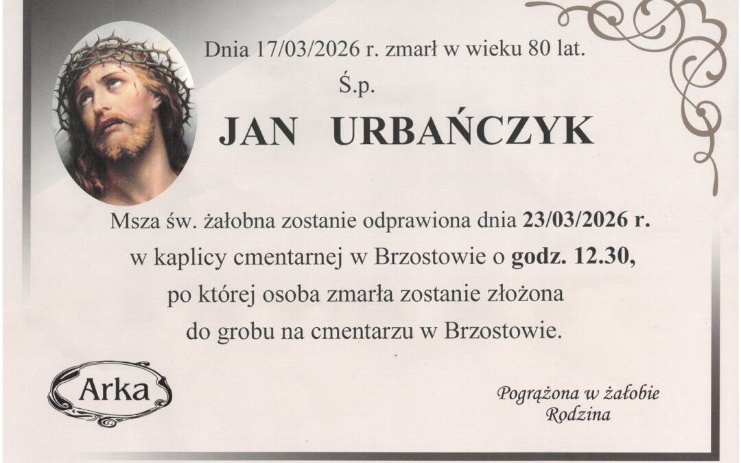 Zmarł nasz Kolega – Ś.P. Jan Urbańczyk