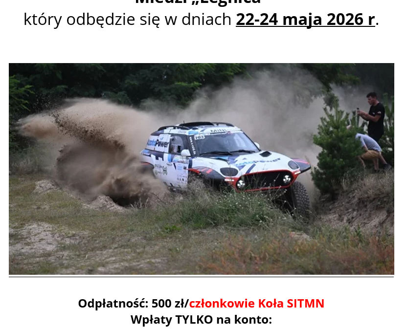 Zaproszenie na Rajd Samochodowy SITMN