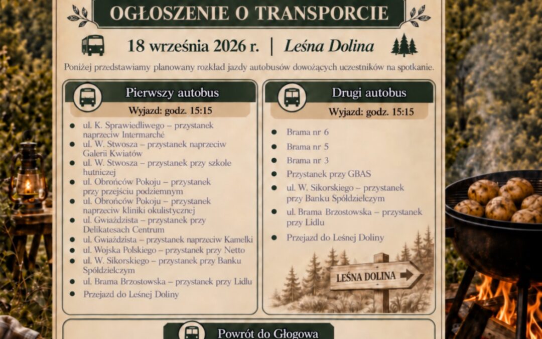 Ogłoszenie o transporcie na „Pieczonego Ziemniaka”